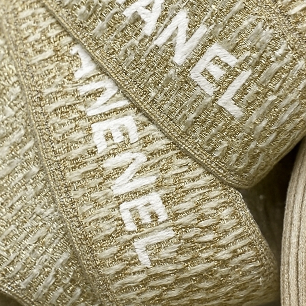 CHANEL Gold Holiday Ribbon Limited Edition SOLD BY THE YARD Lux Craft DYI Gift - Picture 3 of 3